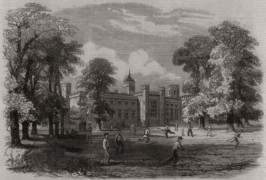 Rugby School. Warwickshire 1862 old antique vintage print picture